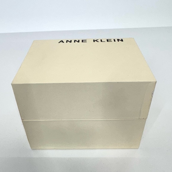 Anne Klein Black Dark Floral Leather Watch Gold Colored Hardware New Nwt Nib